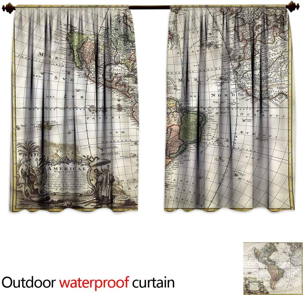 MaryMunger Doorway Curtain Wanderlust Mosaics Tiles Global Simple Stylish Waterproof W55x39L Inches