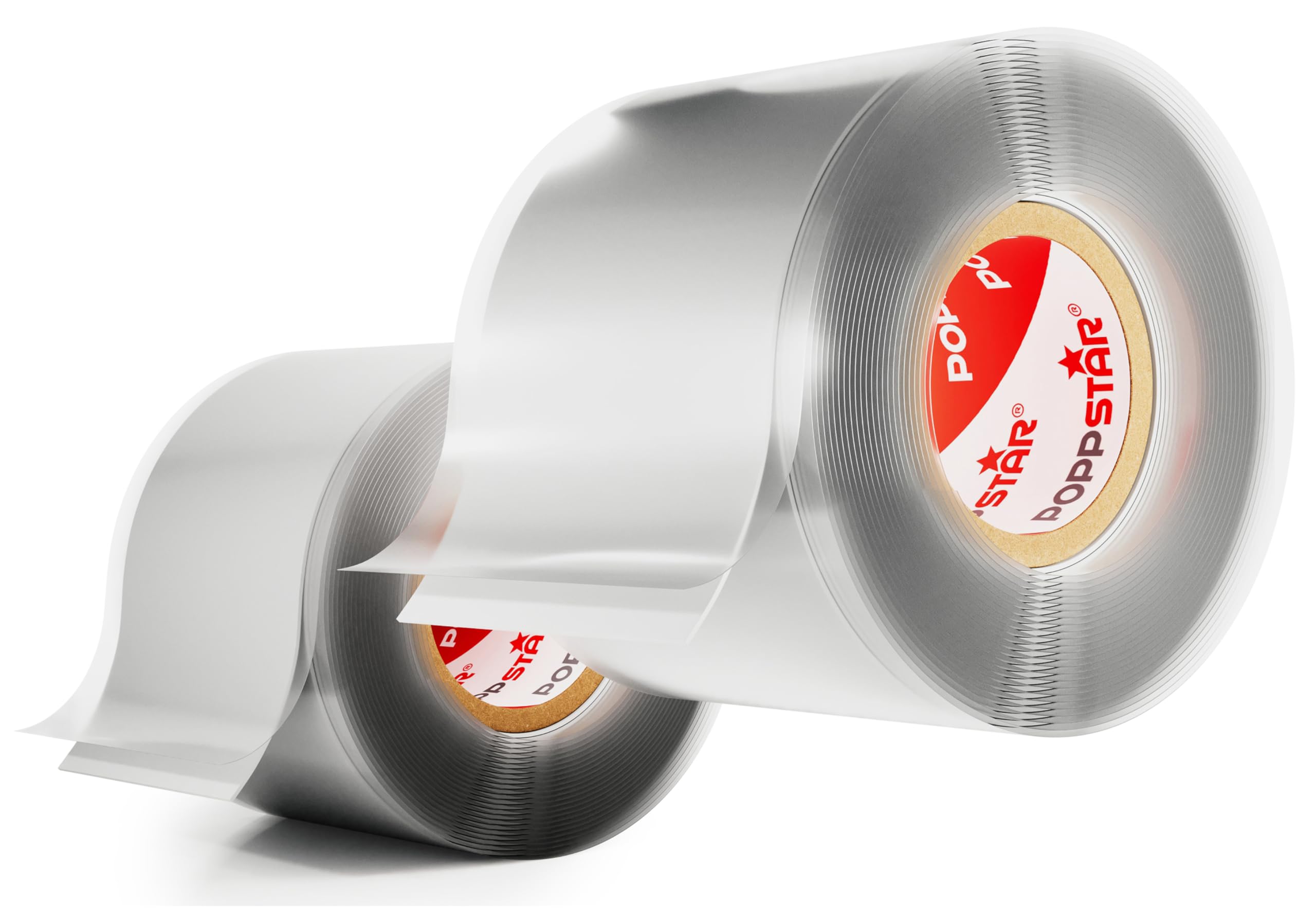 POPPSTAR Self-Fusing Silicone Band, Silicone Tape, 3m x 38mm, Sealing & Insulating Strip (water-tight, air-tight), grey, 2 Rolls