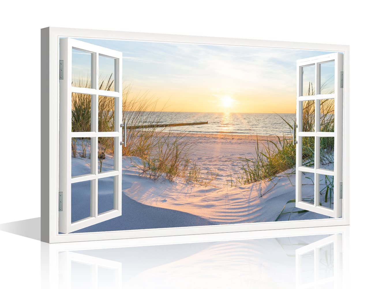 3D Window Effect Window View Landscape Canvas Wall Art Nature Wilderness Photography Artwork Pictures for Canvas Wall Decor for Living Room Bedroom Office,Framed Prints Ready to Hang - 12"W x 18"H