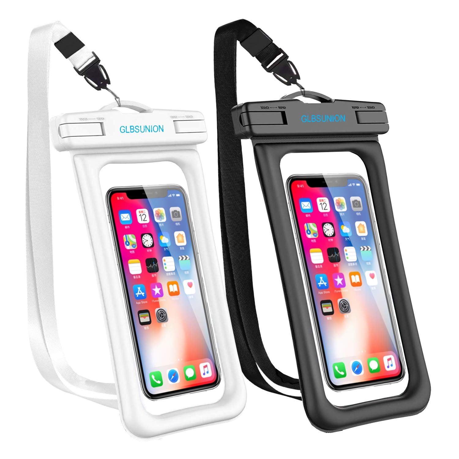 GLBSUNION Waterproof Phone Pouch Floating, IPX8 Universal Waterproof Case Underwater Dry Bag Compatible iPhone Xs Max/Xs/Xr/X/8/8plus/7/7plus Galaxy s9 Note 9/8 Google Pixel up to 6.5\