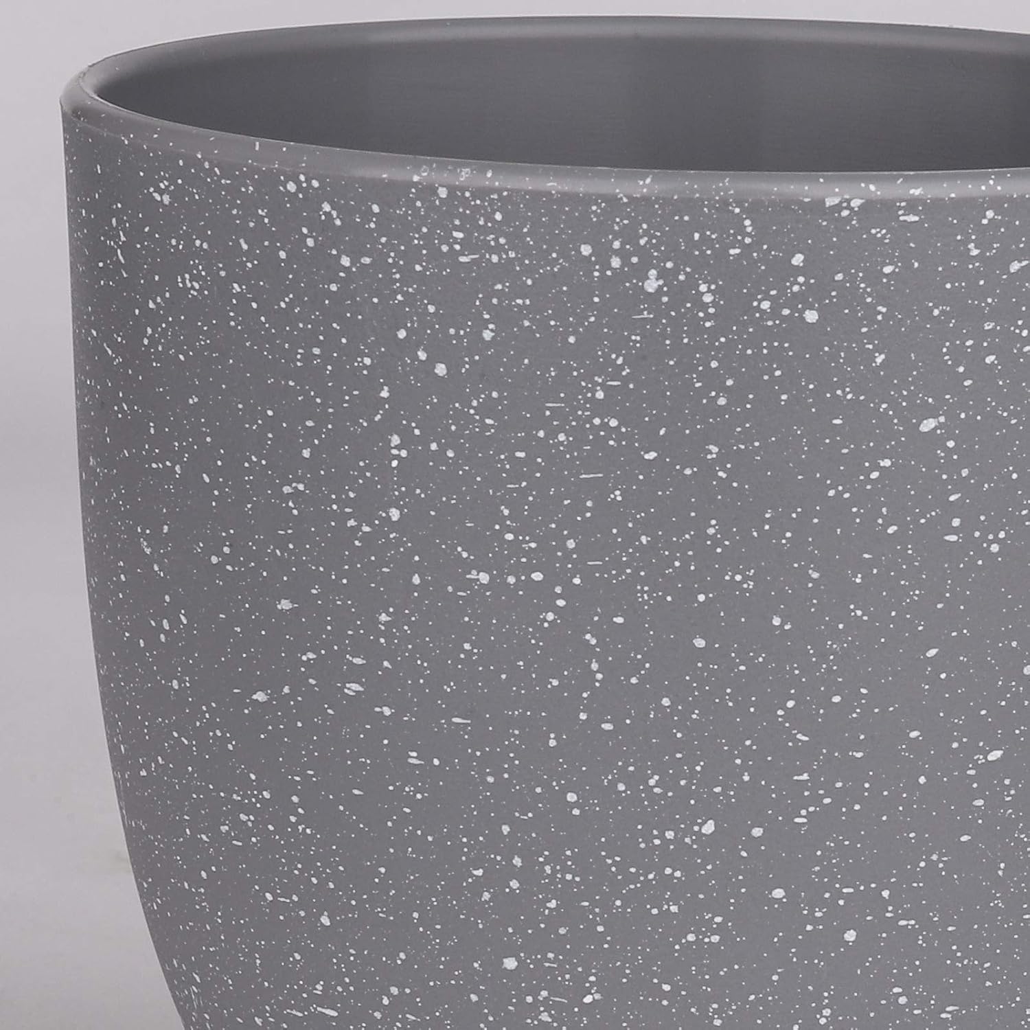 Plastic Planter, HOMENOTE 7/6/5.5/4.8/4.5 Inch Flower Pot Indoor Modern Decorative Plant Pots with Drain Hole and Saucer for All House Plants, Succulents, Flowers, Speckled Gray: Kitchen & Dining