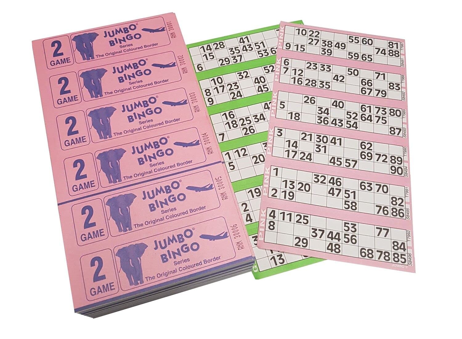 Jumbo 750 2 PAGE GAMES BINGO TICKETS 6 TO VIEW BINGO BOOKS