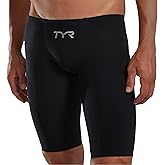 TYR Men's Venzo Solid Competition Jammer Swimsuit Onyx