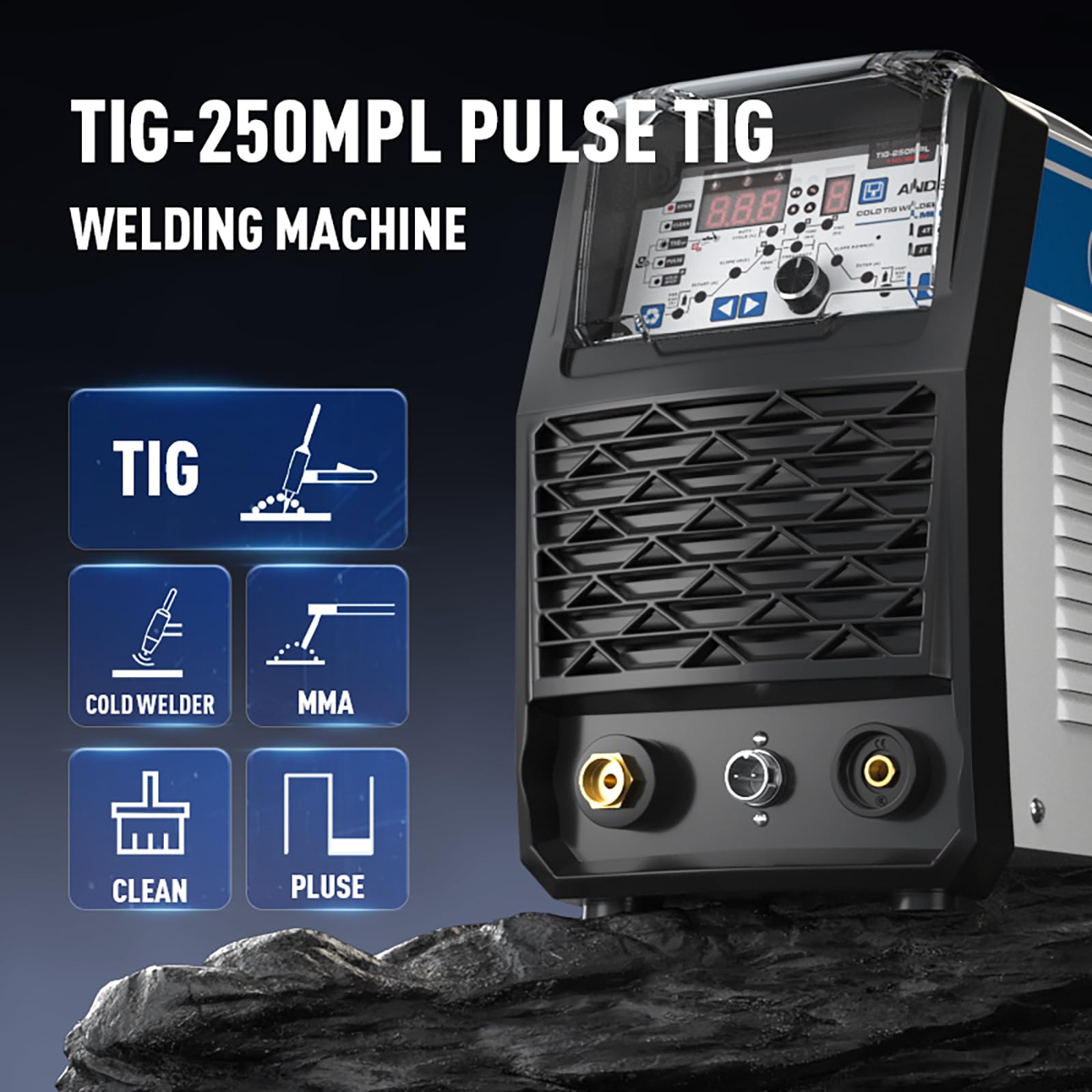 TOOLIOM 220A Cold TIG Welder With DC Pulse, 7 In 1 Cold Spot Lift TIG Stick Welder Igbt Inverter 110 220v Welding Machine Large Digital Display 2t 4t 4t Prt M