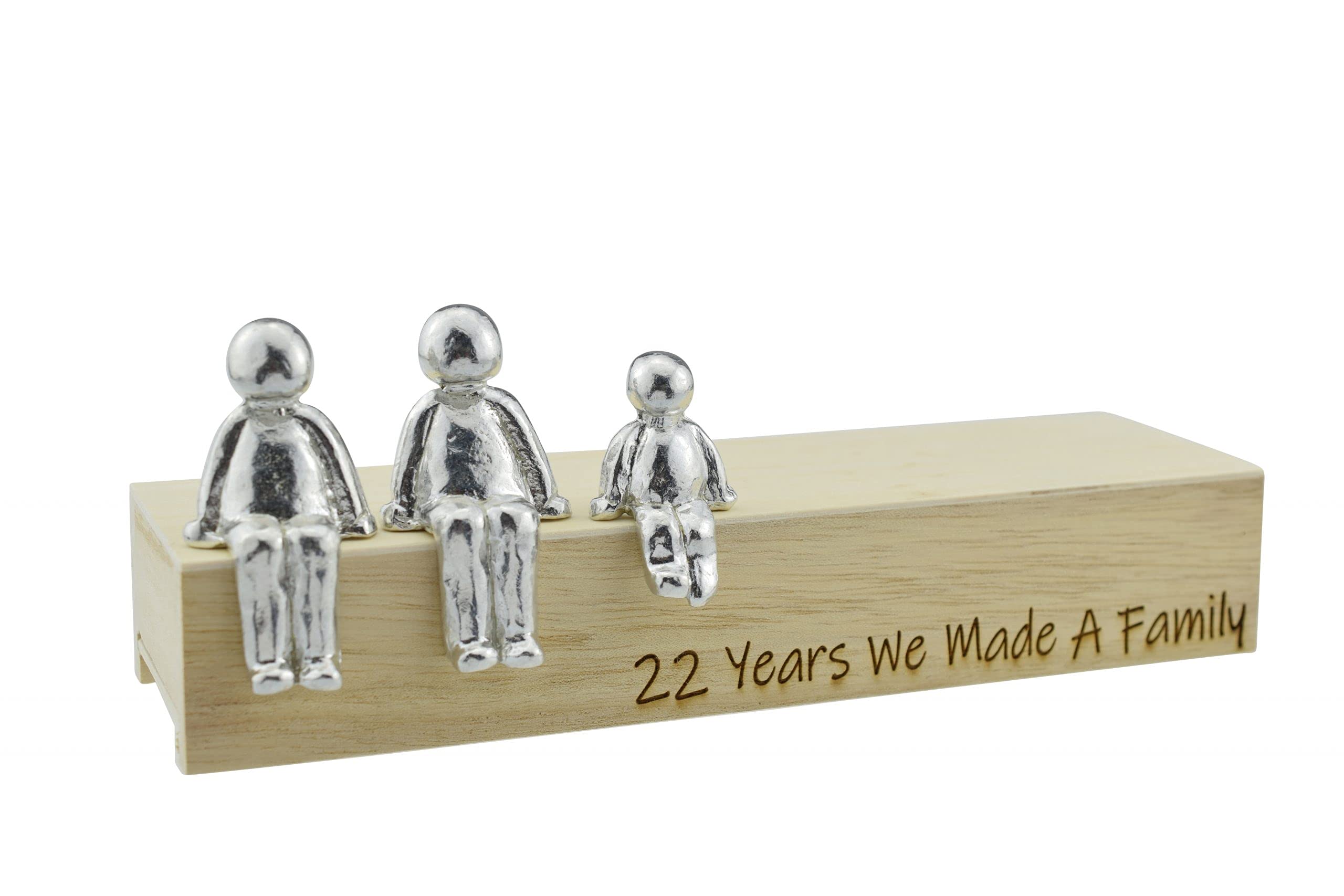 22nd Anniversary Idea - 22 Years We Made A Family Metal Ornament - Choose Your Family Combination Box & Woodgrain May Vary(1 Child)