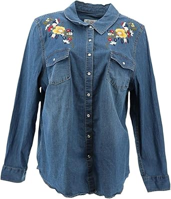 stretch denim shirt womens