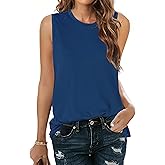 Womens Tank Tops Summer T Shirts Sleeveless Casual Loose Tunic Blouses