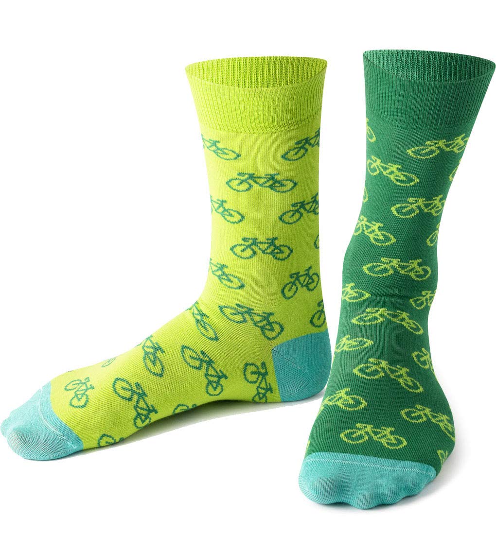 Nanushki Unisex Funny Crazy Motif Socks Bicycle Cycling, Tour de Green, 36-39