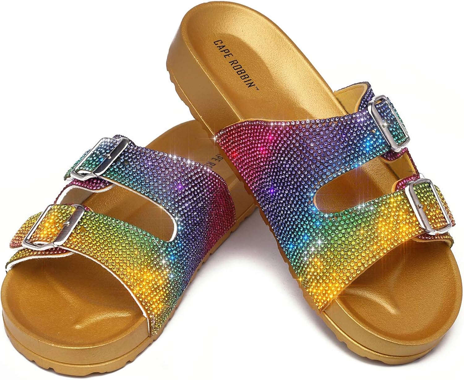 cape robbin rhinestone mules