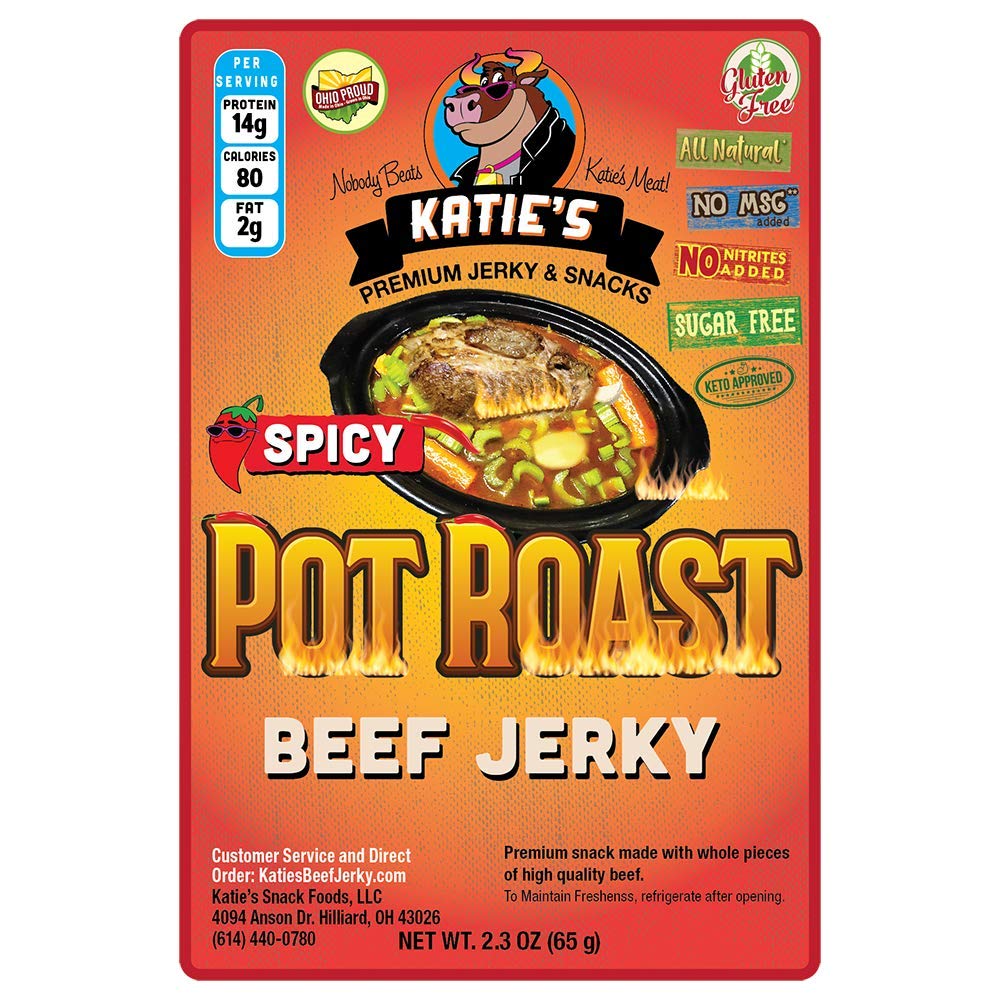 Spicy Pot Roast Beef Jerky (1 pk) - Sugar Free/Keto Friendly - Gluten Free - All Natural