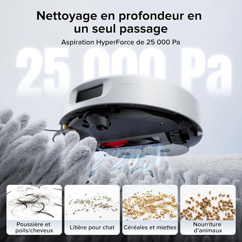 Qrevo 2 Pro Set Aspirateur Robot Laveur avec Station, 25 000 Pa