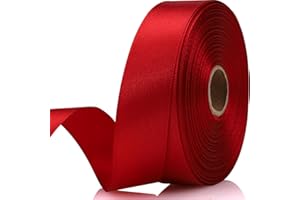 NISDOCF 7/8 Inch 30 Yards Wine red Satin Craft Ribbon-Single Face Polyester Ribbon for Handmade Roses,Gift Wrapping,Timeless Flower,Bouquets,Wedding and Party Decoration