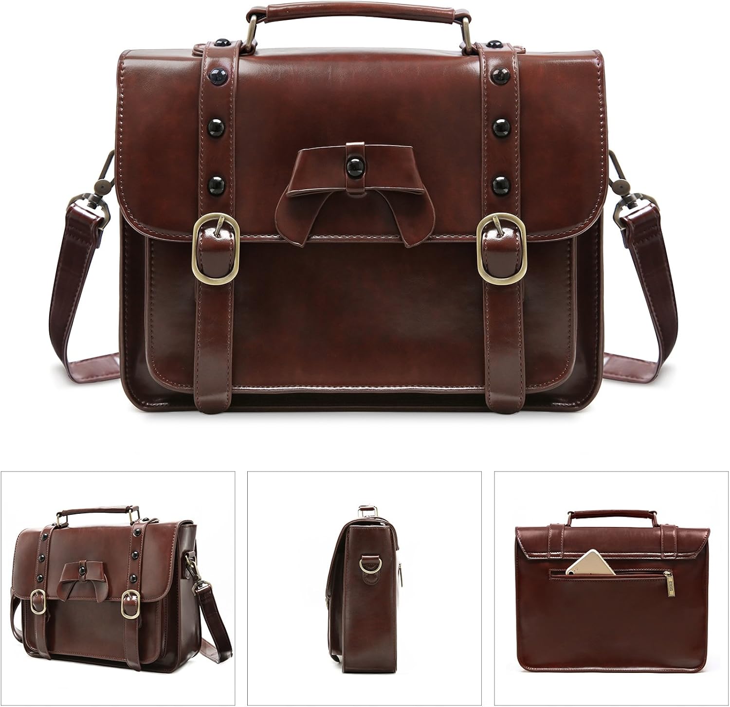 Scarpe e borse ECOSUSI Borse Messenger in Ecopelle Vintage Borsa a Tracolla Borse  Cartella per Ragazza Borse Scuola urban-earth.co.uk