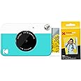 Kodak PRINTOMATIC Digital Instant Print Camera (Blue) with Kodak 2ʺx3ʺ Premium ZINK Photo Paper (50 Sheets)
