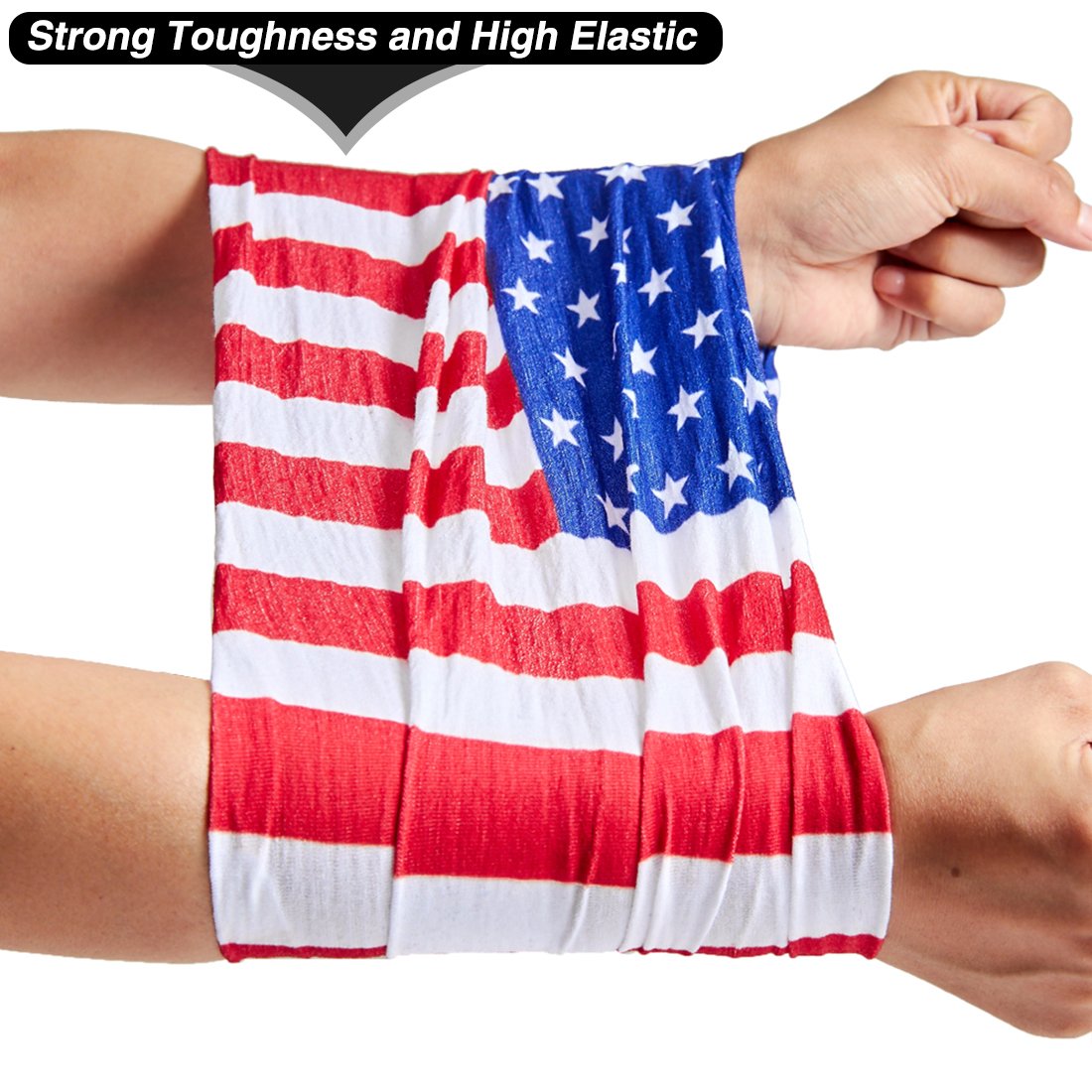 TUONROAD Multifunktionstuch Bandana Tuch Usa Flagge Multifunktions Magic Elastische Outdoor AktivitäTen Hilltop Schlauchtuch Headband Kopfband Herren