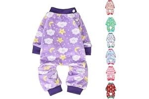 BEAUTYZOO Stretchy Dog Pajamas for Small Medium Sized Dogs,Velvet Soft Spring Summer Dog Clothes for Girl Boy, Collar Adjustable Jumpsuit Pjs Onesies Outfit Cats Jammies,Dachshund French Bulldog Shirt