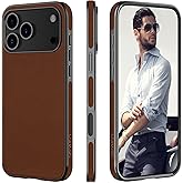 LOHASIC for iPhone 17 Pro Case Leather, Slim Luxury for iPhone 17 Pro Case Leather Vegan, Soft Thin Designer Aesthetic Business Cover for iPhone 17 Pro for Men Women, Brown