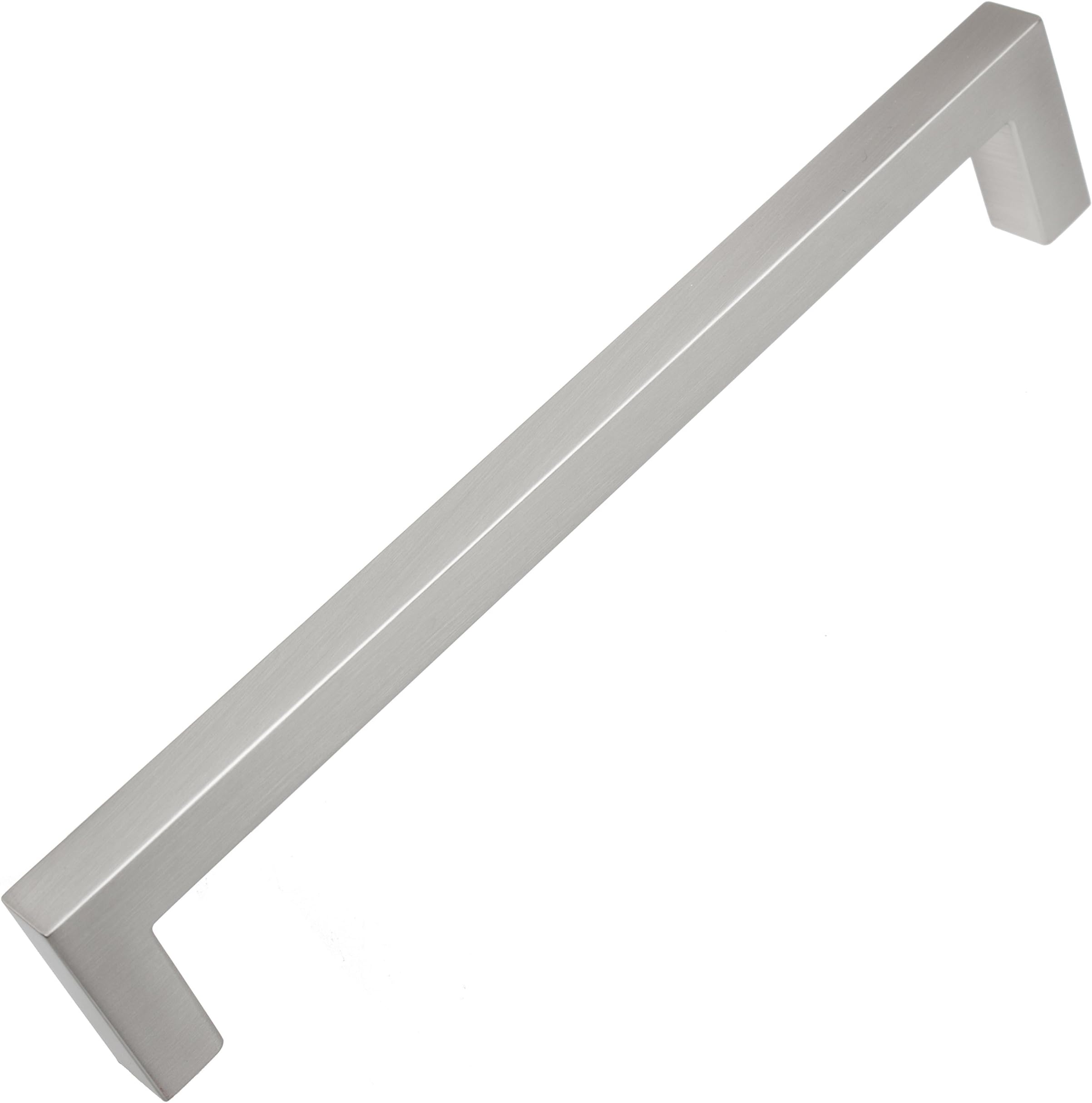 GlideRite Hardware 6.25 inch CC 21683-160-SN-1 Solid Square Slim Cabinet Bar Pulls, 1 Pack, 6.25", Satin Nickel Finish