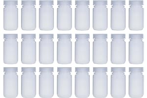 LUERFLEX 125ML 4OZ Nature Wide Mouth HDPE Plastic Reagent Bottles with Caps Pack of 24