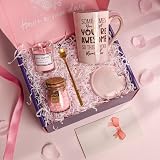 ALBISS Birthday Gifts Spa Gift Set with Pink Mug Candle Bath Treats Card view 2