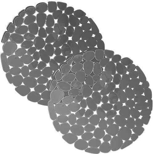 Echehi 2 Pack Sink Protector Mat, 29 x 29 cm DIY Cut Sink Protector for Kitchen Stainless Steel Sink, Fast Draining Mat Sink Protector for Dishes and Glassware. Grey