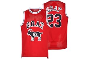 POUCMOVA Men's Basketball Jersey Goat 23 Classic Retro Jersey for 90s Hiphop Jersey,Theme Party,Gift for Basketball Fans