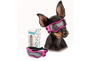 PETLESO Dog Goggles Small Breed, Dog Sunglasses for Small Breed UV Protection Eyewear for Small Dog, Small Pink