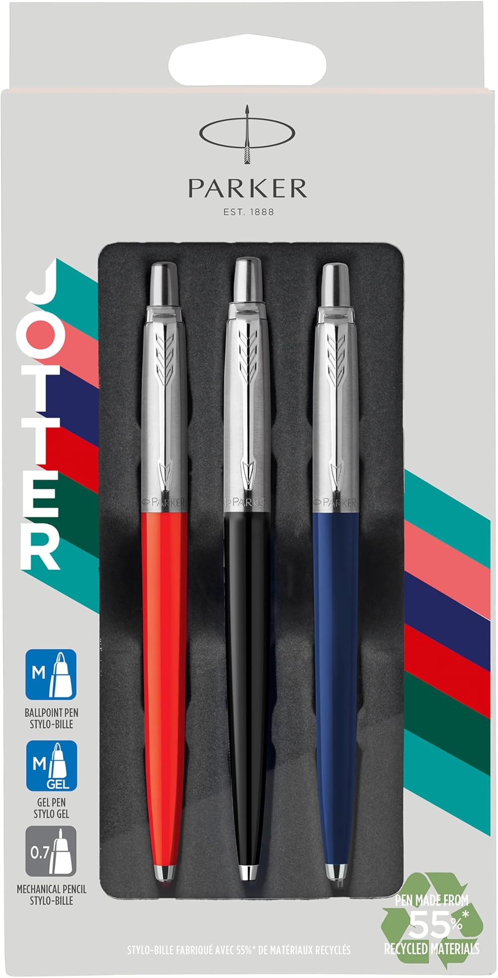Parker Jotter Originals Trio Gift Set Pen Pencil Gift 55% Recycled