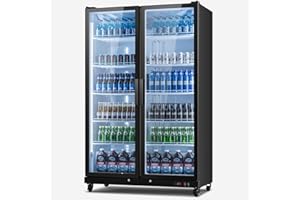 Yeego Commercial Display Beverage Refrigerator - 37.79 Cu.ft Vending Machine with LED Light and Adjustable Shelves, Drink Cooler 32-50°F for Supermarkets Business Grocery Stores Offices Home