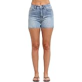 Judy Blue High Waist Light Wash Slim Fray Shorts