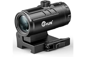 CVLIFE 3X Red Dot Magnifier with Quick-Release and Flip-to-Side Mount,2.95in Eye Relief,Absolute and Lower 1/3 Co-Witness Red