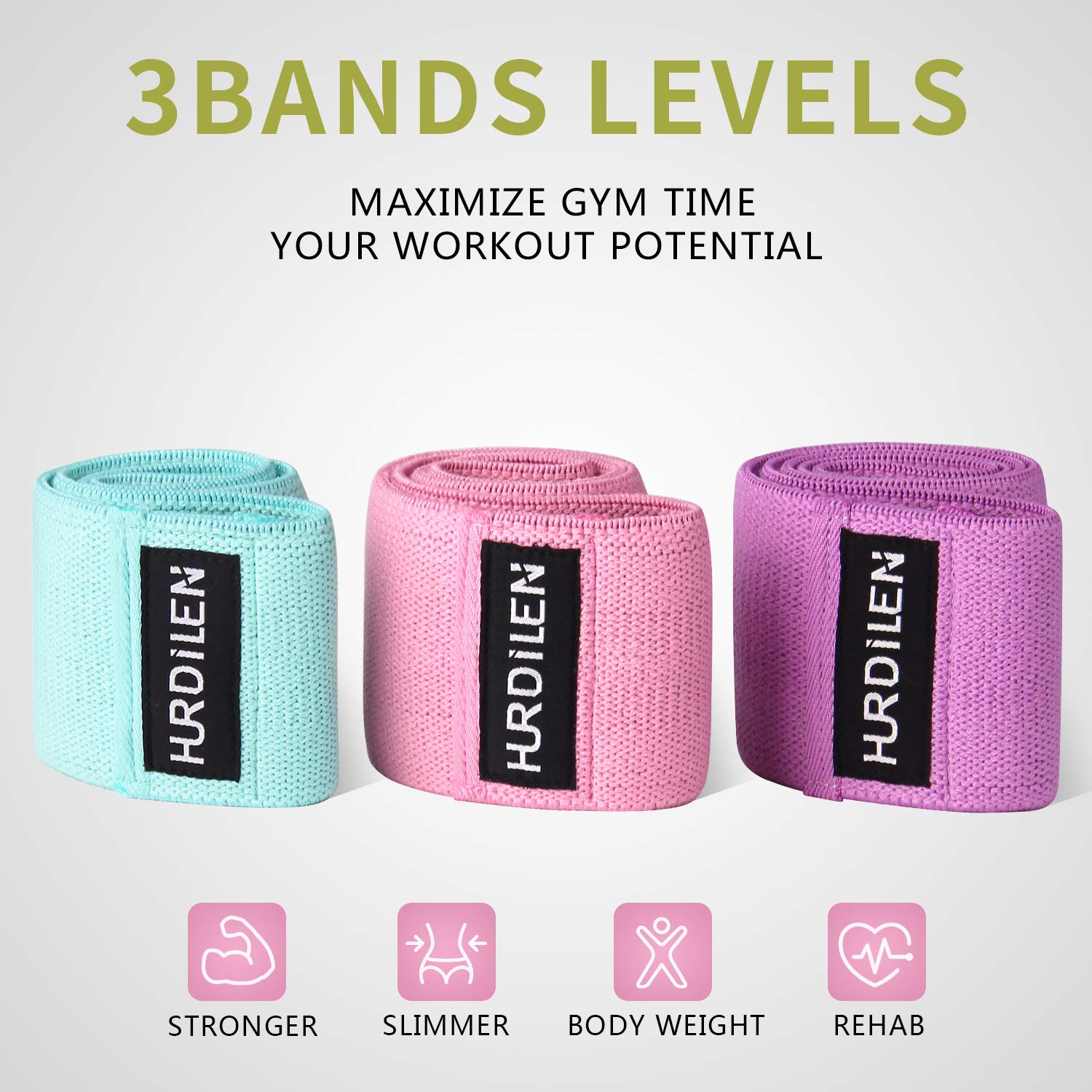 Hurdilen Resistance Bands Loop Exercise Bands Booty Bands