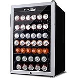 KUPPET 150-Can Beverage Cooler and Refrigerator, Small Mini Fridge for Home, Office or Bar with Glass Door and Adjustable Rem