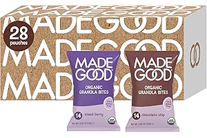 MADE GOOD MadeGood Granola Bites Chocolate Chip & Mixed Berry Variety Pack (28 Count) Gluten Free and Organic Snacks