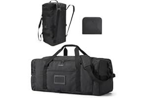 BAGSMART BAGSAMRT 60L Foldable Duffle Bag for Travel, Large Travel Duffel Bag for Men, 4 in 1 Travel Backpack, Carry on Weekender Bag, Black