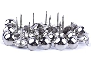 ZAYI 25mm(1inch) Silver Antique Upholstery Nails, Round Large-Headed Nail, Silver Furniture Tacks for Furniture Cork Board Wooden Furniture Decorative DIY Projects 30Pcs (Silver, 1")