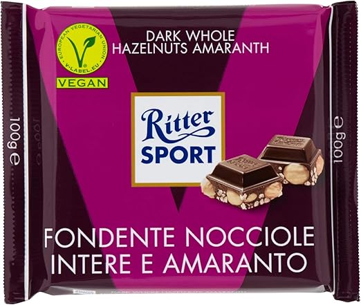 Ritter Sport Dark Whole Hazelnuts Amaranth 5 X 100g Amazon Co Uk Grocery