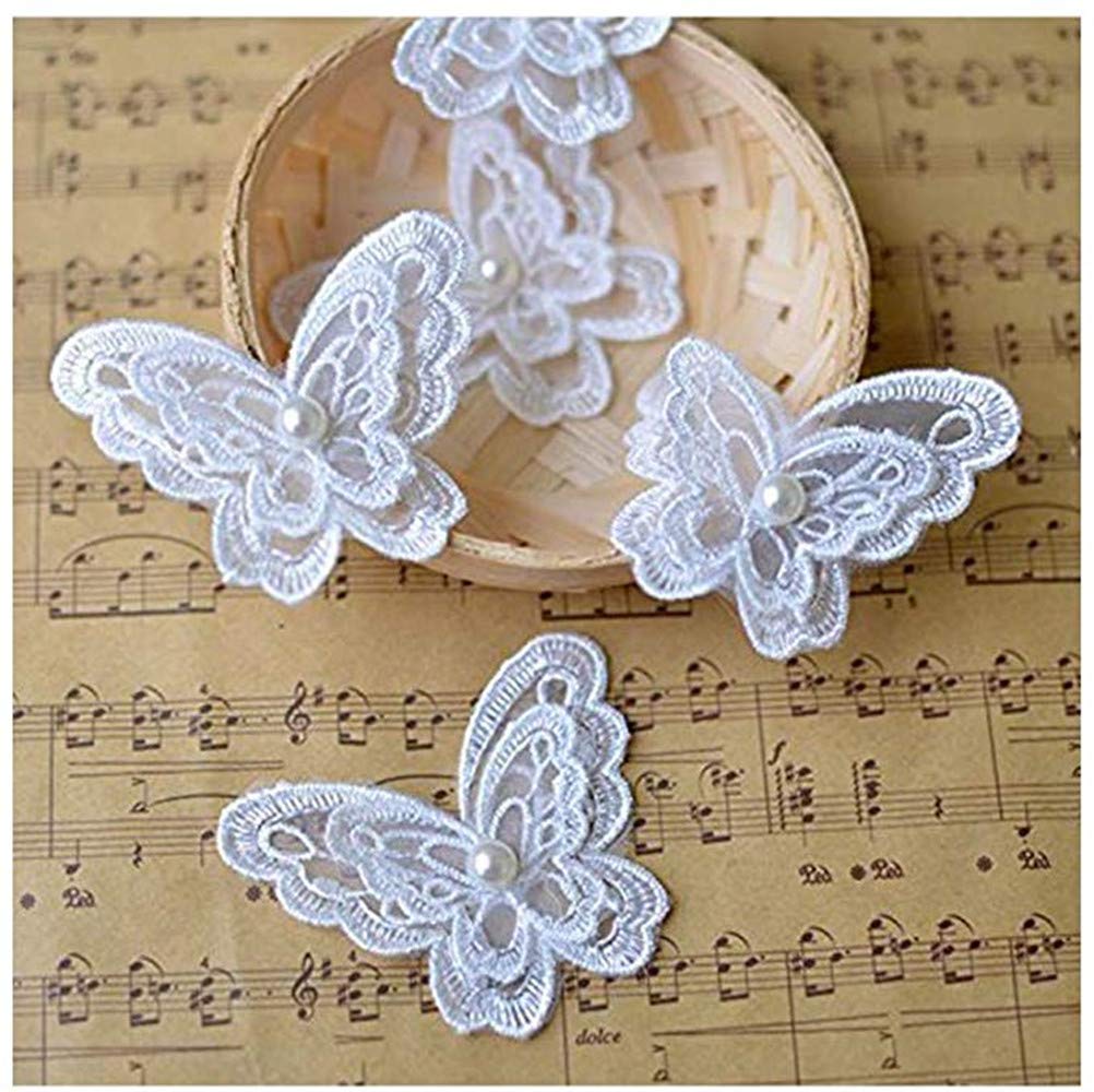 10 Unidades ANNIUP Parche Bordado de Organza Blanca para Ropa con Cuentas en  3D diseño de Mariposas y Flores Productos para aficionados Parches  futakuchi-hakata.com