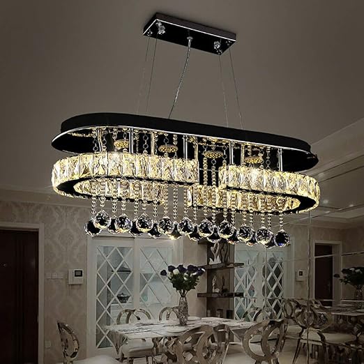 Bagood Led Oval Linear Rain Drop Lighting Lobby Pendant Light