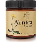 Brookethorne Naturals Arnica Cream | Arnica Montana Massage Lotion 8oz Jar | Botanical massage cream &amp; muscle rub with Shea Butter, Aloe Vera &amp; Essential Oils. Paraben-free, cruelty-free, made in USA.