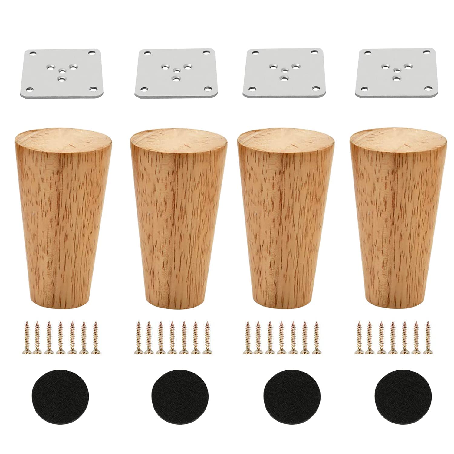 Photo 1 of Alecutremy Wood 4 Inch Furniture Legs Set of 4 Round Solid Mid Century Couch Feet Replacement Legs for Sofa Dresser Cabinet Bed Ottoman Home DIY