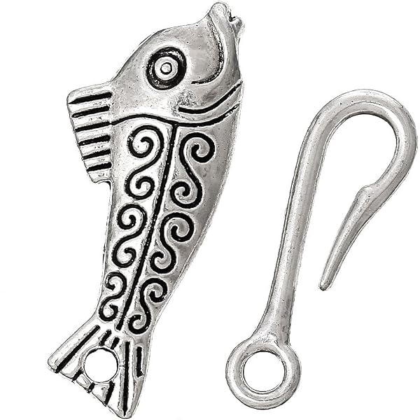 thumbnail image 2 of Bulk 30pcs Antque Slver Fsh Hook Charms Hook Pendants 2 of 12