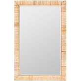 Bali & pari Lankston Bohemian Natural Rattan Rectangular Accent Wall Mirror