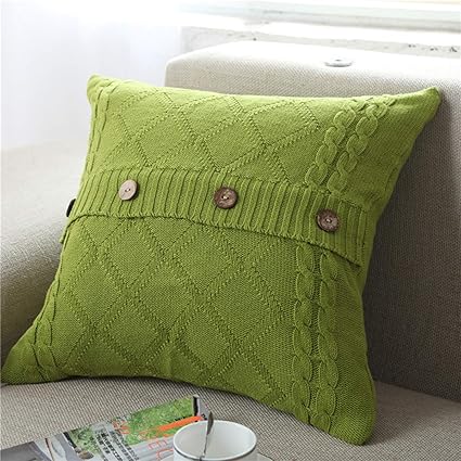 Amazon Com Andaa 18x18 Decorative Cotton Cable Knit Pillow Cable