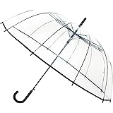 SMATI Large Clear stick Umbrella - Wind Resistant; 12 fiber ribs; Diameter=40 inch; Automatic opening; Mixed umbrella; Color 