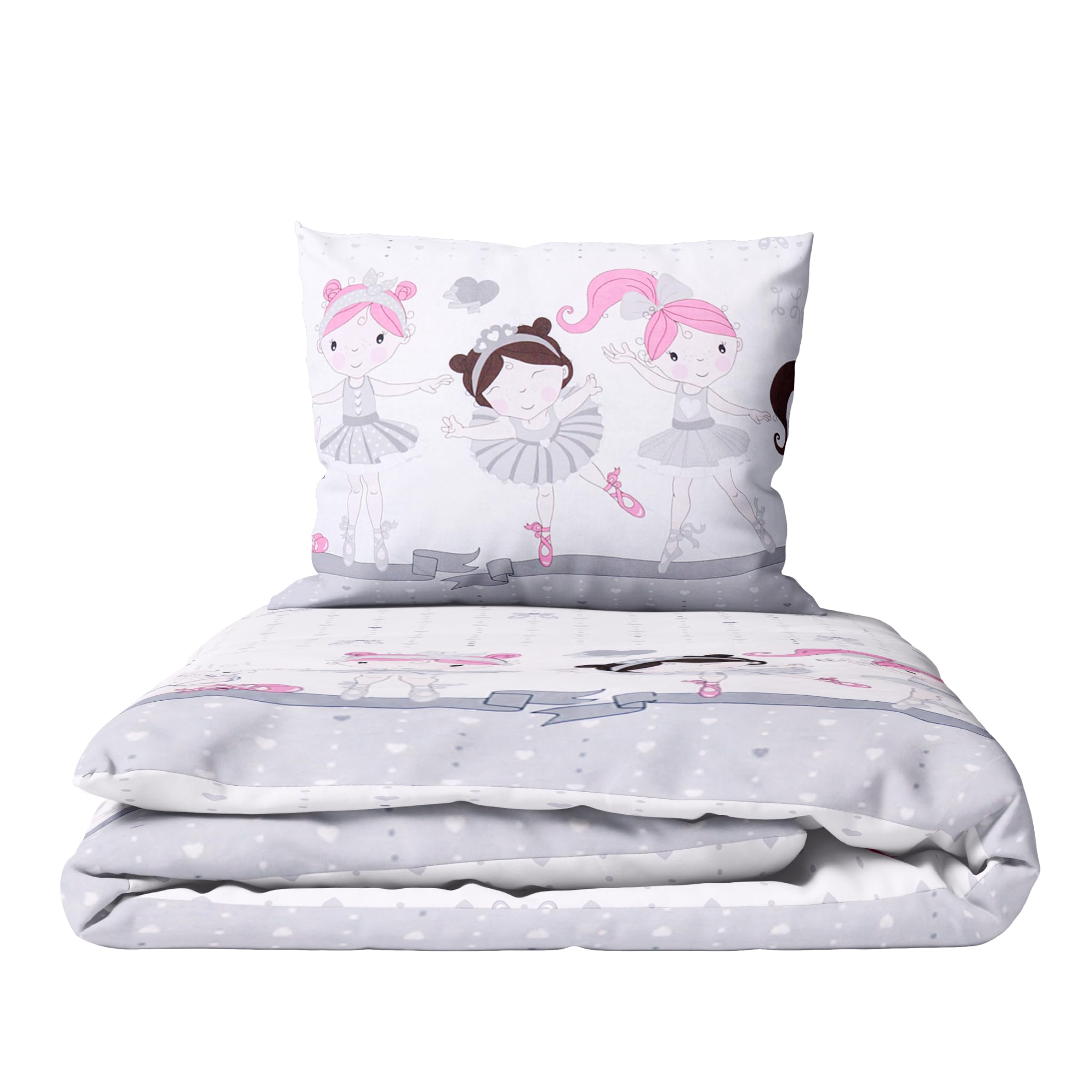 Baby Comfort 2 Piece Children Quilt Duvet & Pillow Set 80x70 cm 12M+ (Grey Dancer)