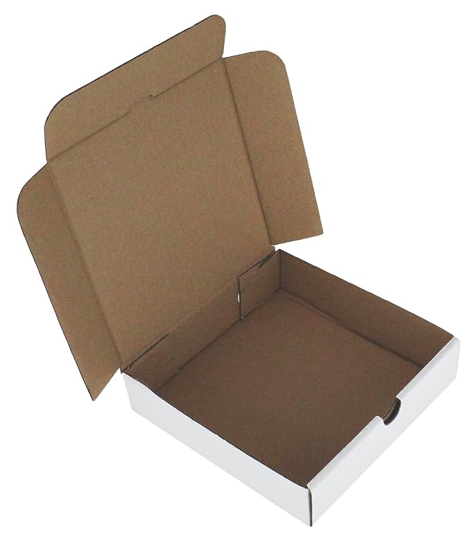 25 x PIZZA BOXES ☆ TAKEAWAY FAST FOOD CAKE PACKAGING WHITE ☆ SIZE 7
