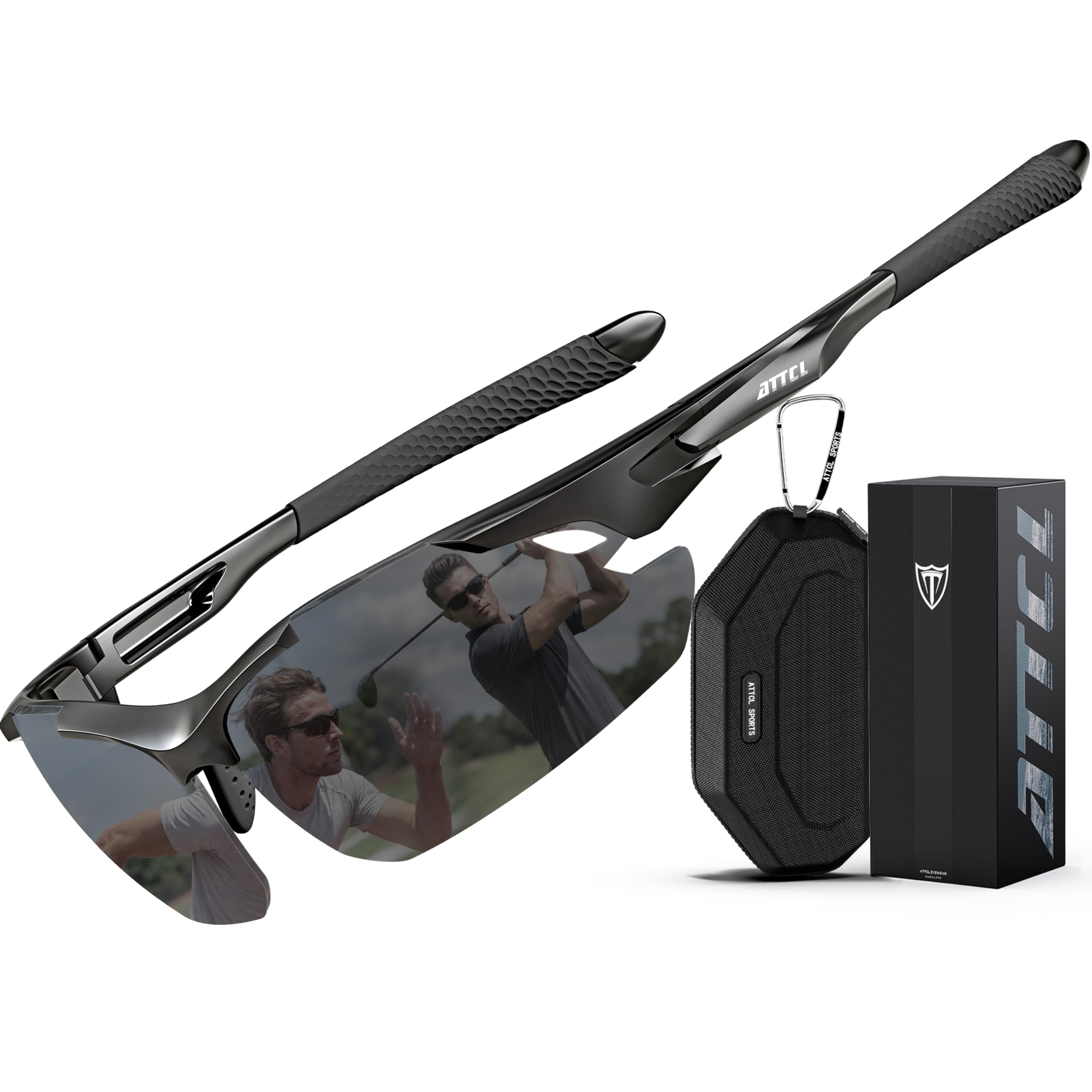 ATTCL Polarized Sunglasses for Men Women: Ultra-Light UV400 Protection Sports Glasses for Cycling, Driving, Fishing, Running 2026-black-black/Not Mirrored — image 1