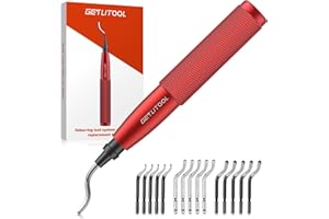 GETLITOOL Deburring Tool with 15 High Speed Steel Blades, 360°Rotatable Head Deburring Tool for Metal, Deburr Tool for Resin, Aluminum, Copper, Plastic and 3D Printed Edges