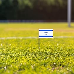 Israel Flags on Stick 20 Pack, Small Handheld